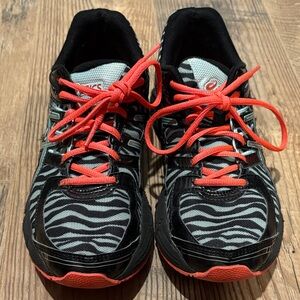 ASICS Zebra Pattern Sneakers with Red Accents